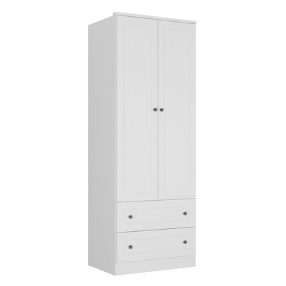 Guarda-Roupa Solteiro Fort 2 Portas 2 Gavetas 100% Mdf Branco - Manbel