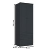 Guarda-Roupa Solteiro Fort 2 Portas 2 Gavetas 100% Mdf Grafite - Manbel