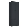 Guarda-Roupa Solteiro Fort 2 Portas 2 Gavetas 100% Mdf Grafite - Manbel