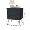 Mesa de Cabeceira Fort 2 Gavetas 100% Mdf Grafite - Manbel