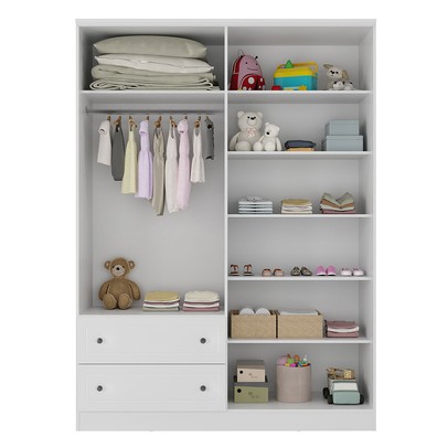 Guarda-Roupa Infantil Girassol 4 Portas 2 Gavetas 100% Mdf Branco - Manbel