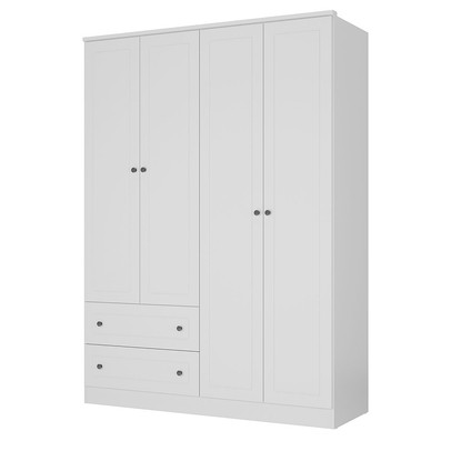 Guarda-Roupa Infantil Girassol 4 Portas 2 Gavetas 100% Mdf Branco - Manbel