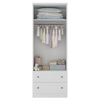 Guarda-Roupa Infantil Girassol 2 Portas 2 Gavetas 100% Mdf Branco - Manbel