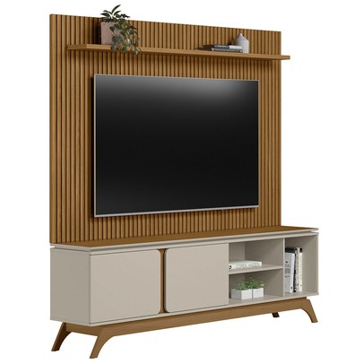 Estante para TV Até 75 Polegadas Istambul 2 Portas Nature/Off White - Linea Brasil