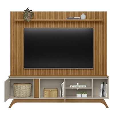Estante para TV Até 75 Polegadas Istambul 2 Portas Nature/Off White - Linea Brasil