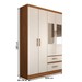 Guarda-Roupa Solteiro São Francisco 4 Portas 2 Gavetas com Espelho Off White/Nogueira - Panorama Móveis