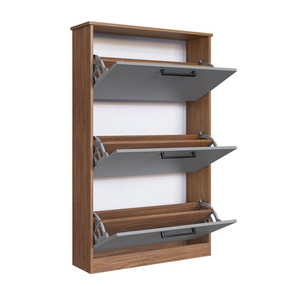 Sapateira Melissa 3 Portas Freijo/Cinza - Irm Móveis