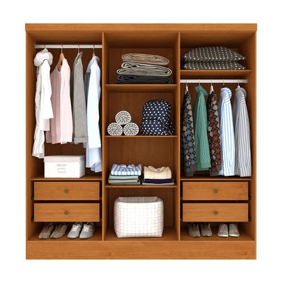 Guarda-Roupa Casal Finlândia Plus 6 Portas 4 Gavetas Cinamomo/Off White - Pnr Móveis