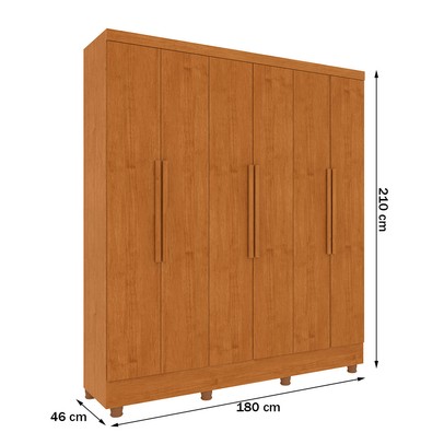 Guarda-Roupa Casal Finlândia Plus 6 Portas 4 Gavetas Cinamomo - Pnr Móveis
