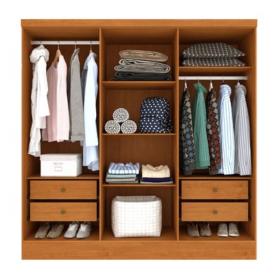 Guarda-Roupa Casal Finlândia Plus 6 Portas 4 Gavetas Cinamomo - Pnr Móveis