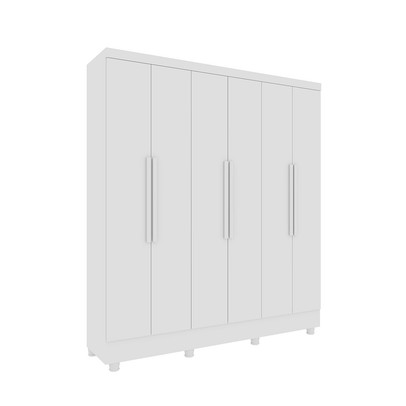 Guarda-Roupa Casal Finlândia Plus 6 Portas 4 Gavetas Neve - Pnr Móveis