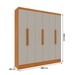 Guarda-Roupa Casal Finlândia 6 Portas 4 Gavetas Cinamomo/Off White - Pnr Móveis