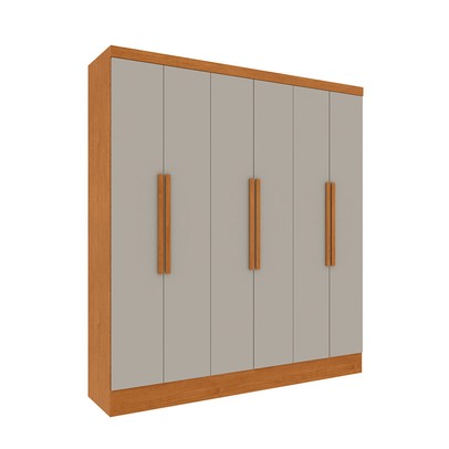 Guarda-Roupa Casal Finlândia 6 Portas 4 Gavetas Cinamomo/Off White - Pnr Móveis