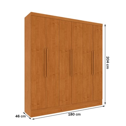 Guarda-Roupa Casal Finlândia 6 Portas 4 Gavetas Cinamomo - Pnr Móveis