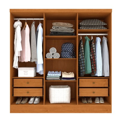 Guarda-Roupa Casal Finlândia 6 Portas 4 Gavetas Cinamomo - Pnr Móveis