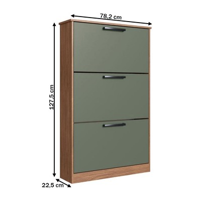 Sapateira Melissa 3 Portas Freijo/Oliva - Irm Móveis