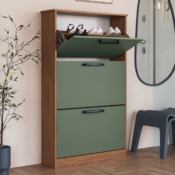 Sapateira Melissa 3 Portas Freijo/Oliva - Irm Móveis