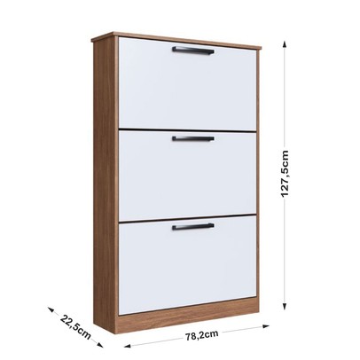 Sapateira Melissa 3 Portas Freijo/Branca - Irm Móveis