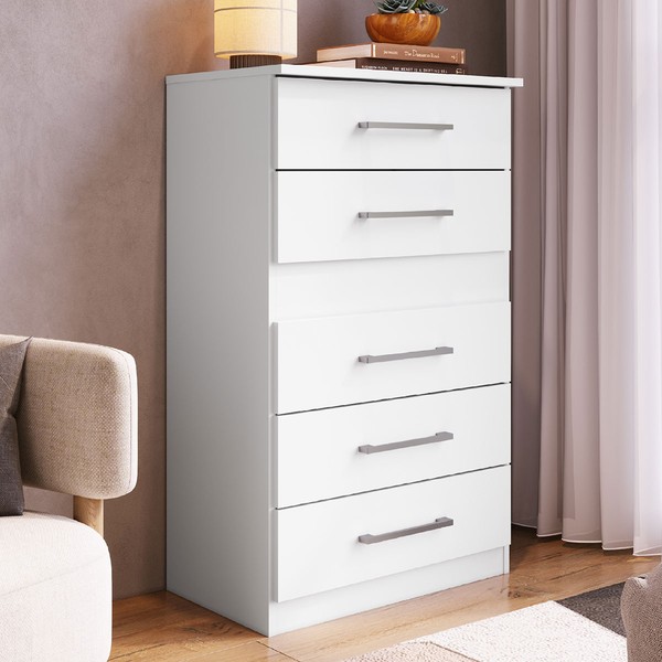 Cômoda Safira 5 Gavetas Branca - Irm Móveis