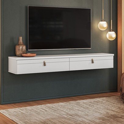 Rack para TV Até 55 Polegadas Line 2 Portas Branco - Olivar Móveis