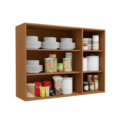 Armário Aéreo Cozinha 120 Cm Mônica 3 Portas Canela - Kappesberg