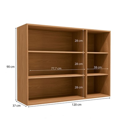 Armário Aéreo Cozinha 120 Cm Mônica 3 Portas com Vidro Canela - Kappesberg