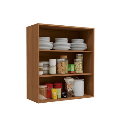 Armário Aéreo Cozinha 80 Cm Mônica 2 Portas com Vidro Canela - Kappesberg