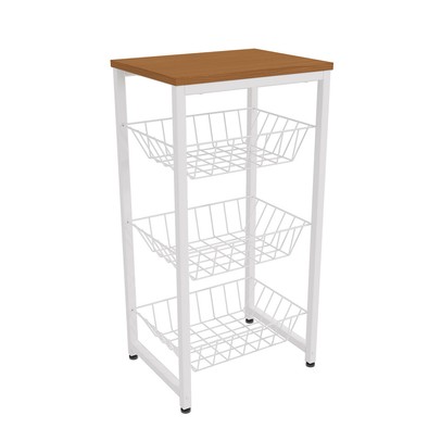 Armário de Cozinha Fruteira Lille Canela/Branco Brilho - Kappesberg