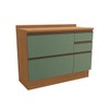 Balcão de Cozinha 120 Cm Mônica 1 Porta 4 Gavetas Canela/Verde - Kappesberg