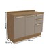 Balcão de Cozinha 120 Cm Isabel 2 Portas 3 Gavetas Nogueira/Fendi - Kappesberg