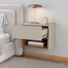Mesa de Cabeceira Florença 1 Gaveta Off White/Cedro - Casa D