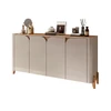 Balcão Buffet Memphis 4 Portas Off White/Cedro - Casa D