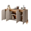 Balcão Buffet Memphis 4 Portas Off White/Cedro - Casa D
