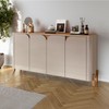 Balcão Buffet Memphis 4 Portas Off White/Cedro - Casa D
