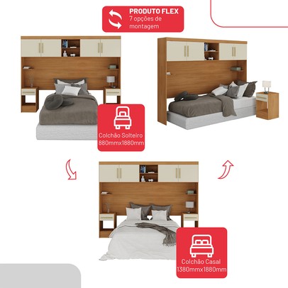 Guarda-Roupa Casal Modulado Soberano 11 Portas 5 Gavetas Cinamomo/Off White - Panorama Móveis