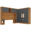 Guarda-Roupa Modulado Soberano 11 Portas 5 Gavetas com Espelho Cinamomo/Chumbo - Panorama Móveis