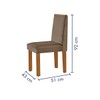 Mesa de Jantar 4 Lugares Tóquio com Vidro Castanho/Cinamomo/Suede Capuccino 17010 - Lj Móveis