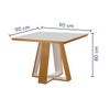 Mesa de Jantar 4 Lugares Tóquio com Vidro Castanho/Cinamomo/Suede Capuccino 17010 - Lj Móveis