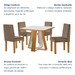 Mesa de Jantar 4 Lugares Tóquio com Vidro Castanho/Cinamomo/Suede Capuccino 17010 - Lj Móveis