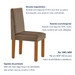 Mesa de Jantar 4 Lugares Tóquio com Vidro Castanho/Cinamomo/Suede Capuccino 17010 - Lj Móveis