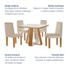 Mesa de Jantar 4 Lugares Tóquio com Vidro Castanho/Cinamomo/Suede Creme 17010 - Lj Móveis