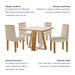 Mesa de Jantar 4 Lugares Tóquio com Vidro Castanho/Cinamomo/Suede Creme 17010 - Lj Móveis