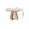 Mesa de Jantar 4 Lugares Tóquio com Vidro Castanho/Cinamomo/Suede Creme 17010 - Lj Móveis