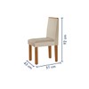 Mesa de Jantar 4 Lugares Tóquio com Vidro Castanho/Cinamomo/Suede Creme 17010 - Lj Móveis