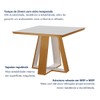 Mesa de Jantar 4 Lugares Tóquio com Vidro Castanho/Cinamomo/Suede Creme 17010 - Lj Móveis