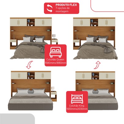 Guarda-Roupa Modulado Soberano 11 Portas 5 Gavetas com Espelho Cinamomo/Off White - Panorama Móveis