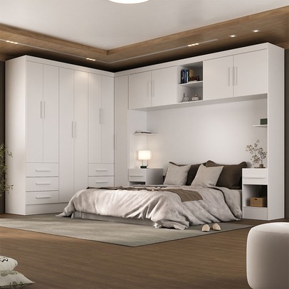 Guarda-Roupa Modulado Soberano 11 Portas 8 Gavetas 100% Mdf Branco - Panorama Móveis