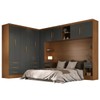 Guarda-Roupa Modulado Soberano 11 Portas 8 Gavetas 100% Mdf Cinamomo/Chumbo - Panorama Móveis