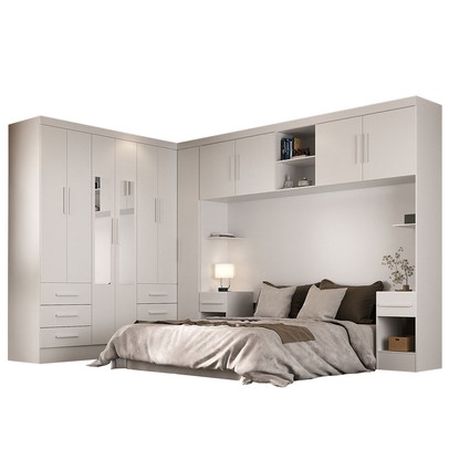 Guarda-Roupa Modulado Soberano 11 Portas 8 Gavetas com Espelho 100% Mdf Branco - Panorama Móveis