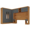 Guarda-Roupa Modulado Soberano 11 Portas 8 Gavetas com Espelho 100% Mdf Cinamomo/Chumbo - Panorama Móveis